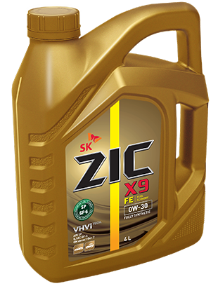 ZIC масло мотор. X9 FE 0/30 SP (полная синтетика)   4л  (1/4)