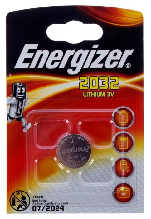 Батарейки миниатюрные литиевые ENERGIZER CR 2032  (1шт/блистер) (1/10)     