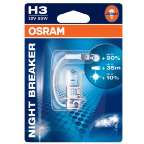 Лампочка H3 12V 55W PK22s (NIGHT BREAKER) "OSRAM" (1/1)