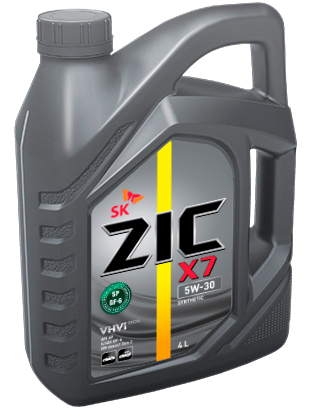 ZIC масло мотор. X7 5/30 SP ( синтетика)  4л  (1/4)   