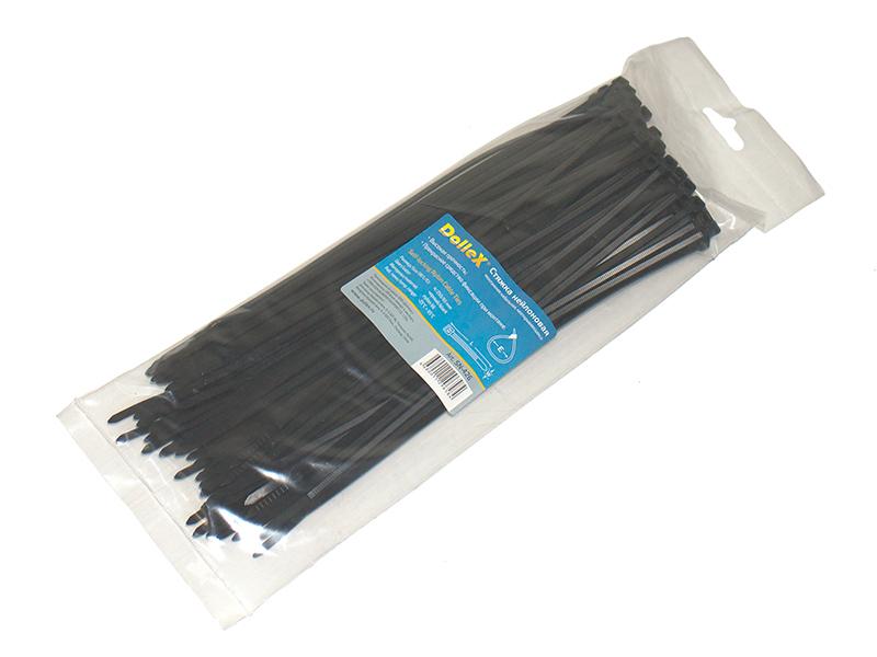 Хомут стяжка для электропроводки 3,6*250 нейлоновая (черный/упак.100 шт)  "Dollex"