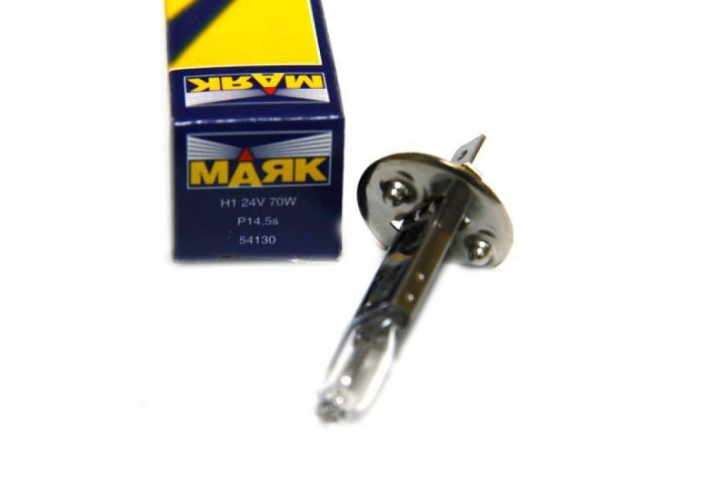 Лампа  Н1 24V 70W (Р14.5s) White  "Маяк"  (1/1)