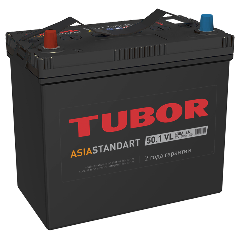 Аккум. TUBOR ASIA STANDART 6СТ-50.1 VL 430А   (236*128*221)