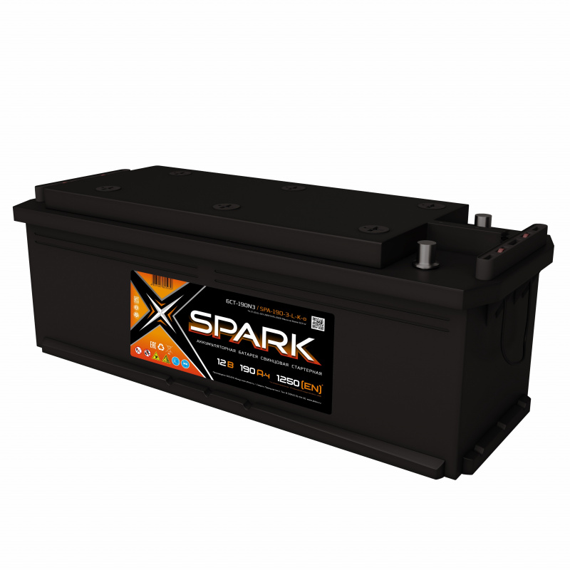 Аккум. SPARK190 а/ч 1150А (зал.обрат.) (плюс лево) конус (514*218*210)
