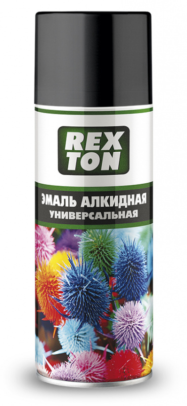 REXTON Эмаль универсальная алкидная (черная матовая)  520мл  (1/12)