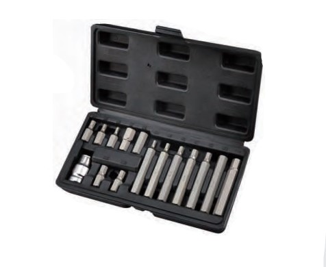 Набор вставок шестигранных 3/8"  L30мм и 75мм (15 предметов)  "AEROFORCE"