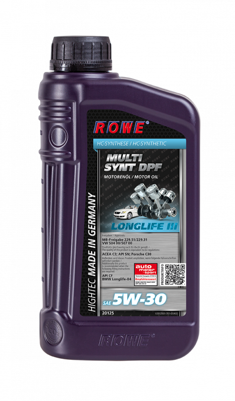ROWE HIGHTEC MULTI SYNT DPF 5W-30 (С3, SN/CF, A3/В4) синт. 1л (1/12)