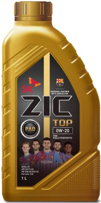 ZIC масло мотор. TOP 0/20 SN plus (синтетика PAO 100%)  1л  (1/12)