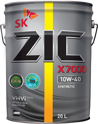 ZIC масло мотор. X 7000 10/40 CK-4 (синтетика)  20л