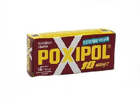 Холодная сварка прозрачная "POXIPOL" (2 тюбика/блистер)  14мл  (1/12)