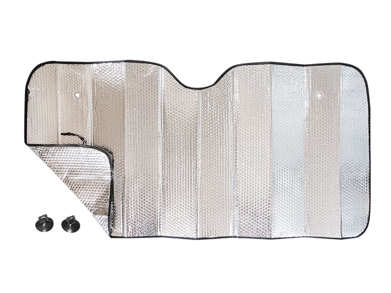 Шторка солнцезащитная на лобовое стекло, 130х60см, "SILVER", двухсторонняя фольга, "Dollex"