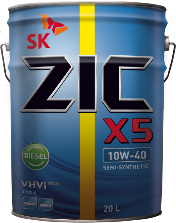 ZIC масло мотор. X5 Diesel 10/40, CI-4/SL (п/синт)  20л 