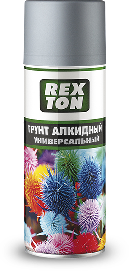 Грунт универсальный алкидный (серый)  520мл REXTON (1/12)