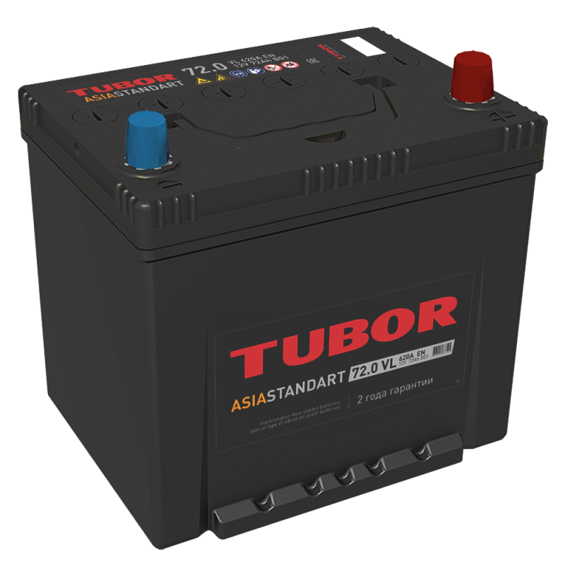 Аккум. TUBOR ASIA STANDART 6СТ-72.0 VL 620А евро (258*175*221)