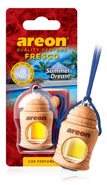 Ароматизатор подвесной (Бутылочка с деревянной крышкой) AREON FRESCO Summer Dream/Летняя мечта