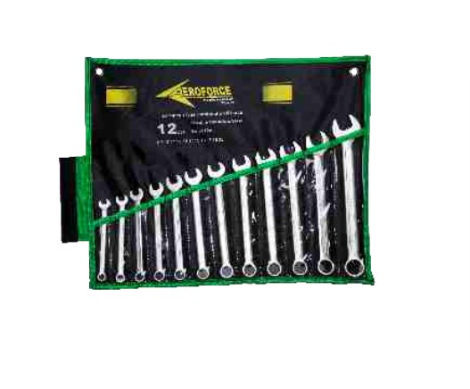 Набор ключей комбинирован. 12 шт (8,9,10,11,12,13,14,15,16,17,19,22) в планшете "AEROFORCE" 