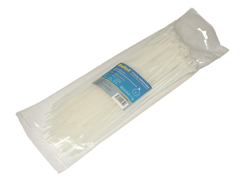 Хомут стяжка для электропроводки 3,6*250 нейлоновая (белый/упак.100 шт)  "Dollex"