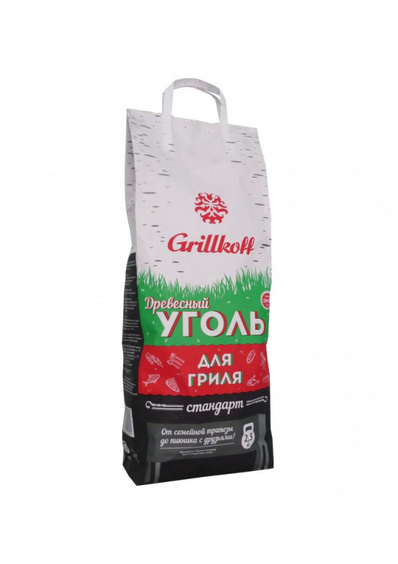 Уголь древесный "Стандарт" 2,5кг "Grillkoff"  