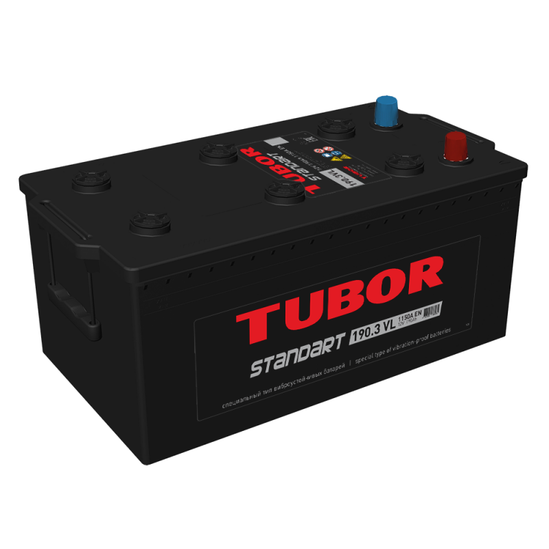 Аккум. TUBOR STANDART6СТ-190.3 L 1150А (плюс слева)  (513х223х218)