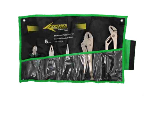 Набор плоскогубцев (пассатижи, пассатижи удл., бокорезы, клещи, зажимы) в планшете "AEROFORCE"