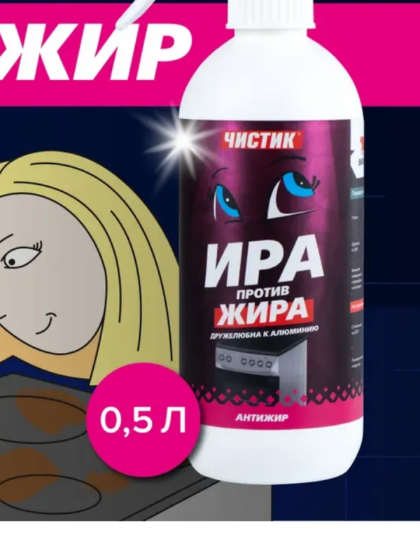 Чистящее средство для кухни Чистик "Ира против жира", 500 мл флакон с триггером (1/12) ВМПАВТО