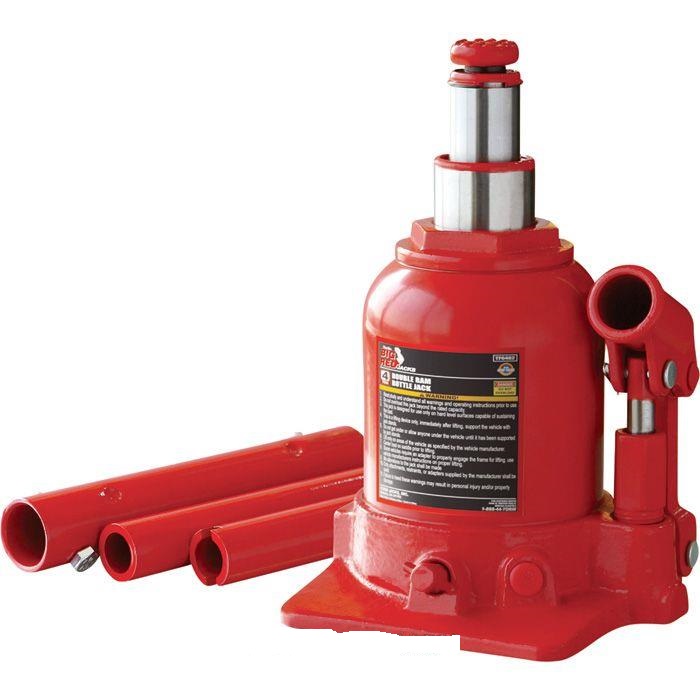 Домкрат гидравлический бутылочный  в кейсе  4т (2 клапана/180-350mm) "АВС"