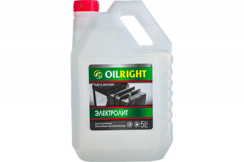 Электролит всесезонный (1,28)  5,0л. OIL RIGHT  (1/4) п/э  упаковка